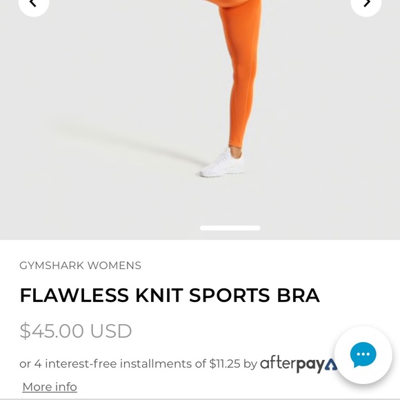Orange Flawless Knit Sports Bra - Gymshark - Picture 5 of 5